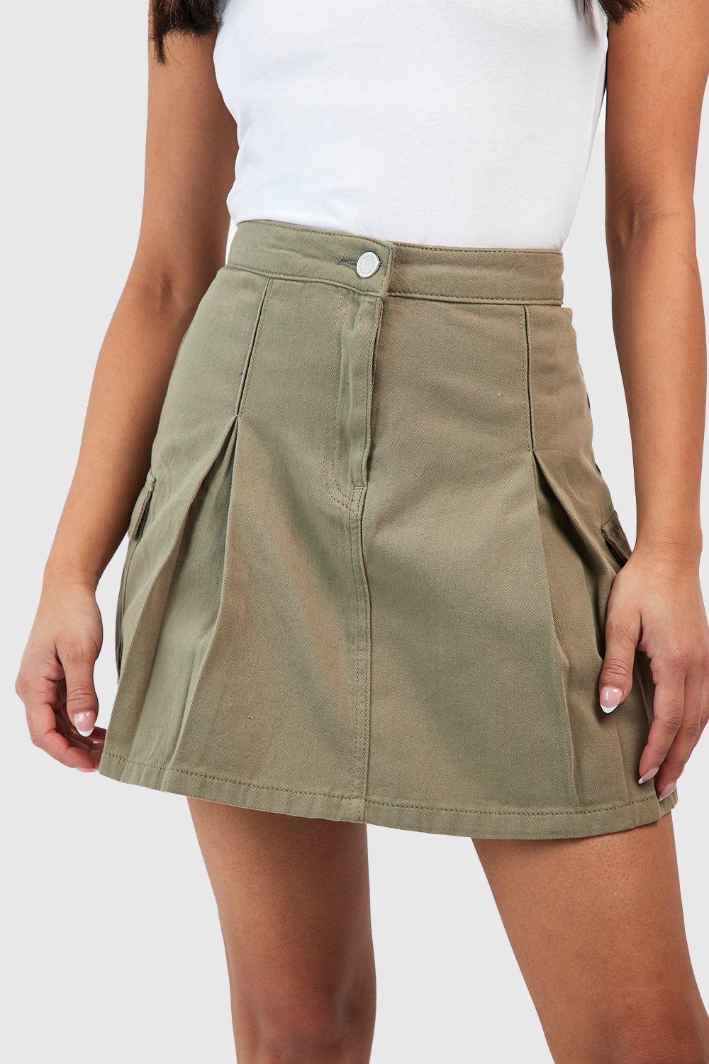 Khaki mini skirt clearance womens